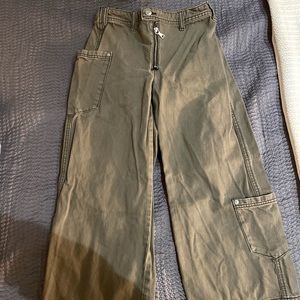 Top shop cropped green jean